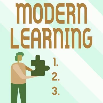 Text caption presenting Modern Learning. Business overview flexible and agile Stock Illustration