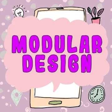 Text caption presenting Modular Design. Business overview product designing to Stock Illustration