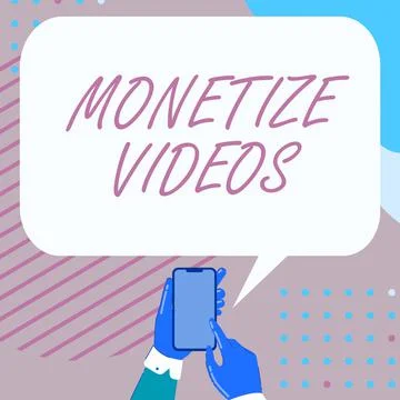 Text caption presenting Monetize Videos. Word Written on process of earning Stock Illustration