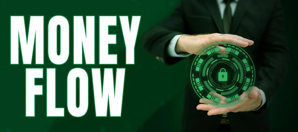 Text caption presenting Money Flow. Business showcase the increase or decrease 스톡 사진