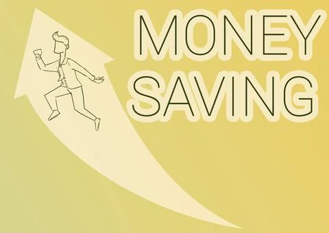 Text caption presenting Money Saving. Business overview investment and deposit Stock Illustration