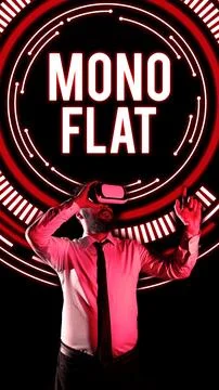 Text caption presenting Mono Flat. Word for lying at full length or spread out Stock Photos