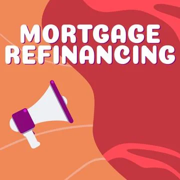 Text caption presenting Mortgage Refinancing. Word Written on process of Illustration