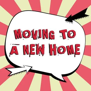 Text caption presenting Moving To A New Home. Conceptual photo help moves the 스톡 일러스트
