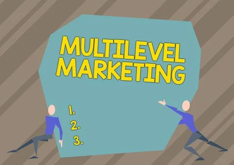 Text caption presenting Multilevel Marketing. Business idea marketing strategy Stock Illustration