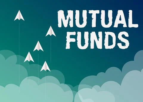 Text caption presenting Mutual Funds. Concept meaning An investment program Stockillustratie