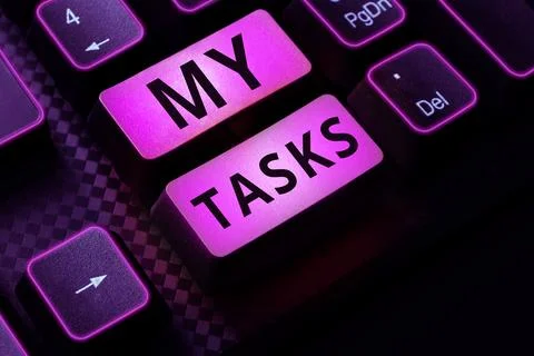Text caption presenting My Tasks. Conceptual photo assigned piece of work often Stock Photos