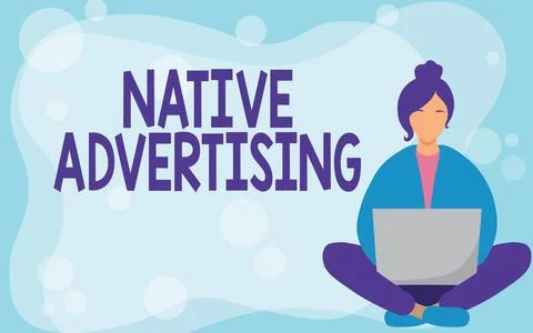 Text caption presenting Native Advertising. Word for Online Paid Ads Match the Stock Illustration