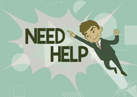 Text caption presenting Need Help. Business approach When someone is under Stock Illustration