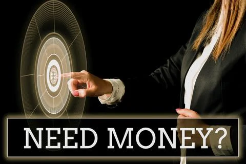 Text caption presenting Need Money Question. Internet Concept asking someone if Foto stock