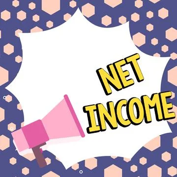 Text caption presenting Net Income. Conceptual photo the gross income remaining Stock Illustration