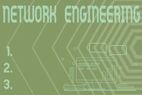 Text caption presenting Network Engineering. Word Written on professional who Illustrazione stock