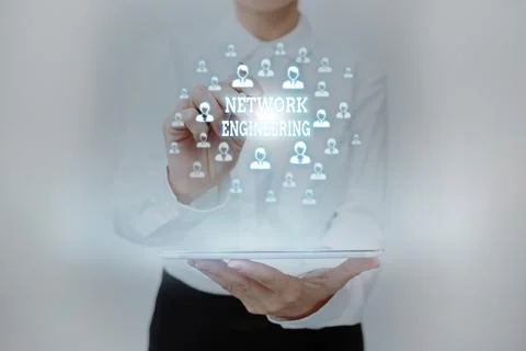 Text caption presenting Network Engineering. Concept meaning professional who Stock Photos