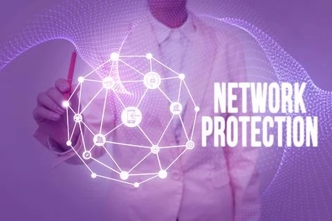 Text caption presenting Network Protection. Word for protect the usability and 写真素材