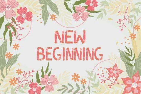 Text caption presenting New Beginning. Business idea Different Career or Stock Illustration