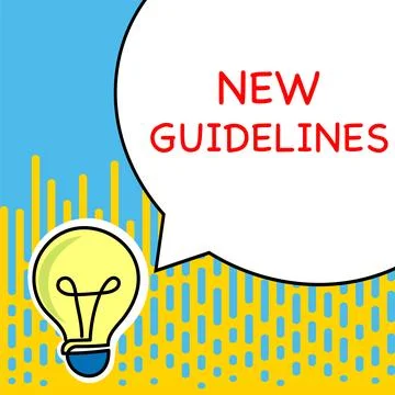 Text caption presenting New Guidelines. Business concept a new list of goals to Illustrazione stock
