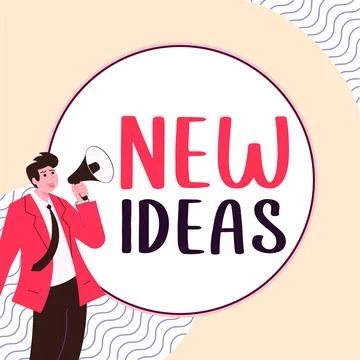 Text caption presenting New Ideas. Business approach something original or fresh Stock Illustration