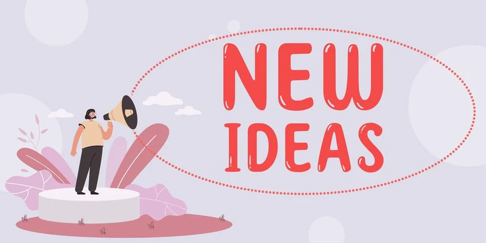 Text caption presenting New Ideas. Business idea something original or fresh and Stock Illustration