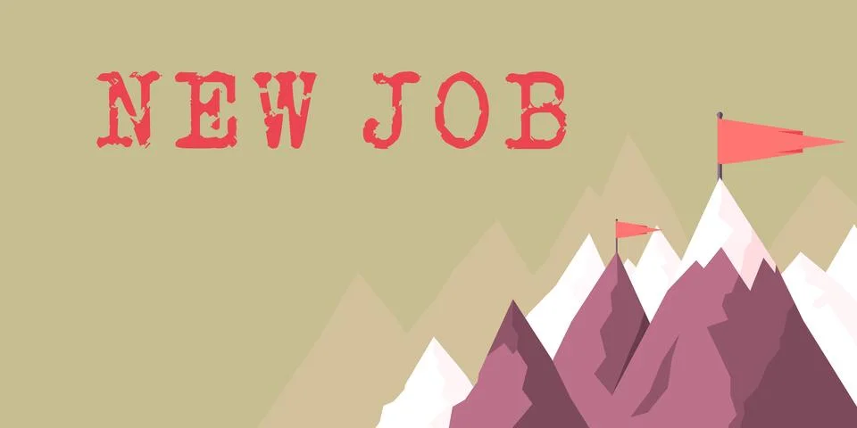 Text caption presenting New Job. Business approach signing contract Finding work Illustrazione stock