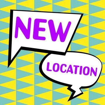 Text caption presenting New Location. Business concept Get located on a new Illustrazione stock