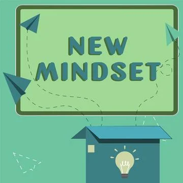 Text caption presenting New Mindset. Business approach Mental attitude or Stock Illustration
