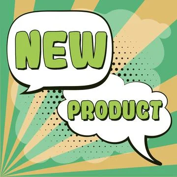 Text caption presenting New Product, Word for goods and services that differ  Stock Illustration
