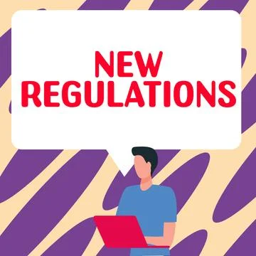 Text caption presenting New Regulations. Business showcase Regulation Stock Illustration