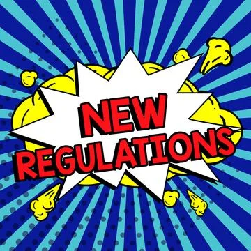 Text caption presenting New Regulations. Business approach Regulation Stock Illustration