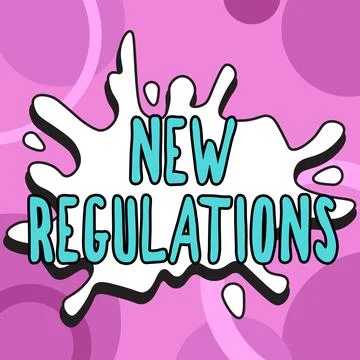 Text caption presenting New Regulations. Business approach Regulation Illustrazione stock