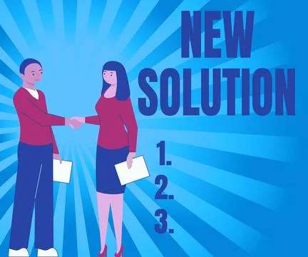Text caption presenting New Solution. Business idea Modern Innovation Latest Stock Illustration