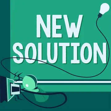 Text caption presenting New Solution. Business idea Modern Innovation Latest Stock Illustration