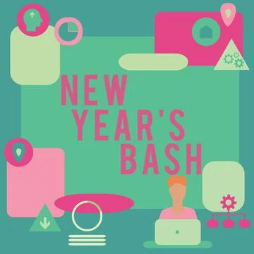 Text caption presenting New Year S Bash. Business overview Celebration of the 库存插图