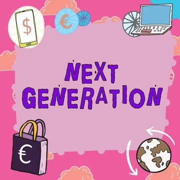 Text caption presenting Next Generation. Business concept product that has been Ilustración de archivo