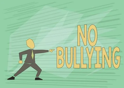 Text caption presenting No Bullying. Conceptual photo stop aggressive behavior Stock Illustration