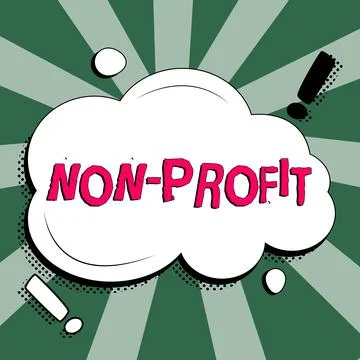 Text caption presenting Non Profit. Word Written on providing products or Stock Illustration