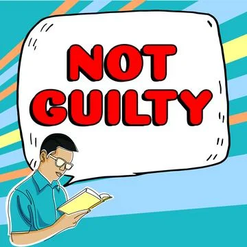 Text caption presenting Not Guilty. Business concept someone is innocent didnt Stock-Illustration