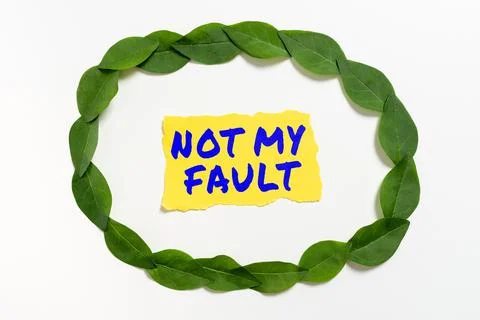 Text caption presenting Not My Fault. Word Written on To make excuses to avoid 库存照片
