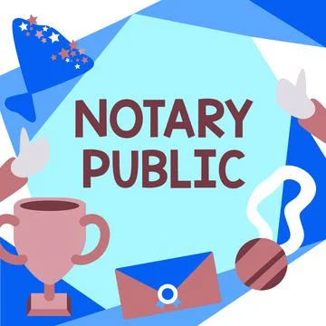 Text caption presenting Notary Public. Business concept Legality Documentation Stock Illustration