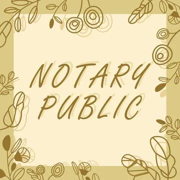 Text caption presenting Notary Public. Word for Legality Documentation Stock Illustration