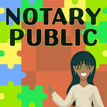 Text caption presenting Notary Public. Business approach Legality Documentation Stock Illustration