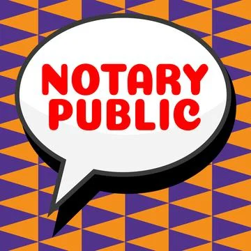 Text caption presenting Notary Public. Concept meaning Legality Documentation Stock Illustration