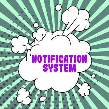Text caption presenting Notification System. Business overview Do not forget to Stock Illustration