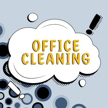 Text caption presenting Office Cleaning. Conceptual photo the action or process Ilustración de archivo