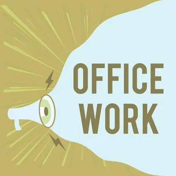 Text caption presenting Office Work. Internet Concept a work that primarily Illustrazione stock