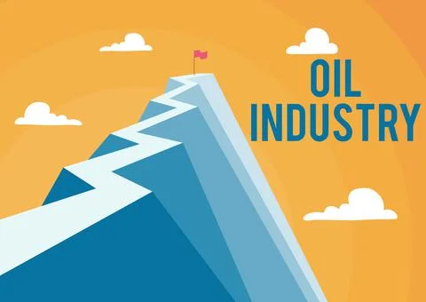 Text caption presenting Oil Industry. Internet Concept Exploration Extraction Stock Illustration