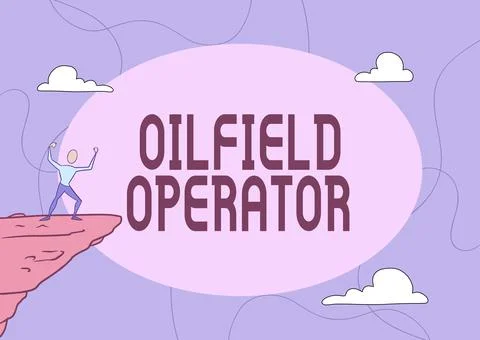Text caption presenting Oilfield Operator. Concept meaning responsible for Stock Illustration