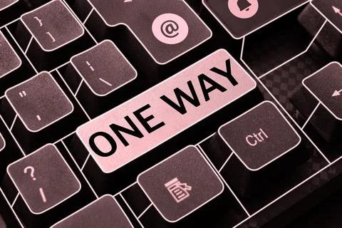 Text caption presenting One Way. Business concept Only direction Street sign 写真素材