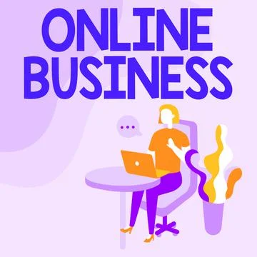 Text caption presenting Online Business. Concept meaning Commercial transaction 스톡 일러스트