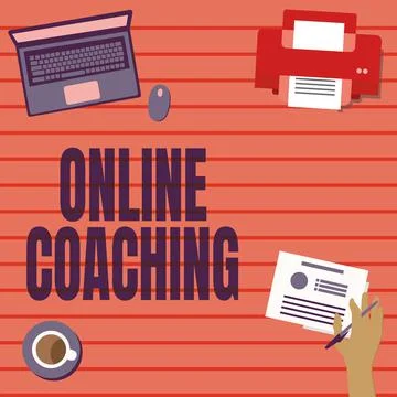 Text caption presenting Online Coaching. Business showcase Learning from online Illustrazione stock