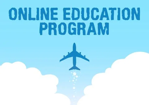 Text caption presenting Online Education Program. Business showcase Distance Stock Illustration